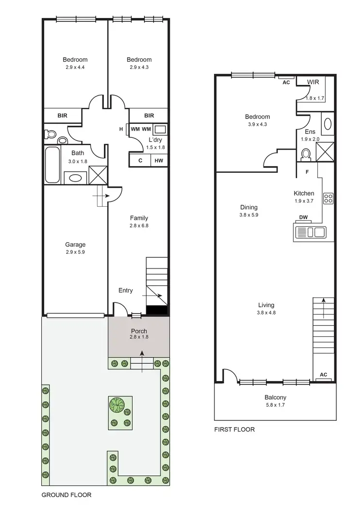 Floorplan of Homely townhouse listing, 7/39 Horne Street, Elsternwick VIC 3185