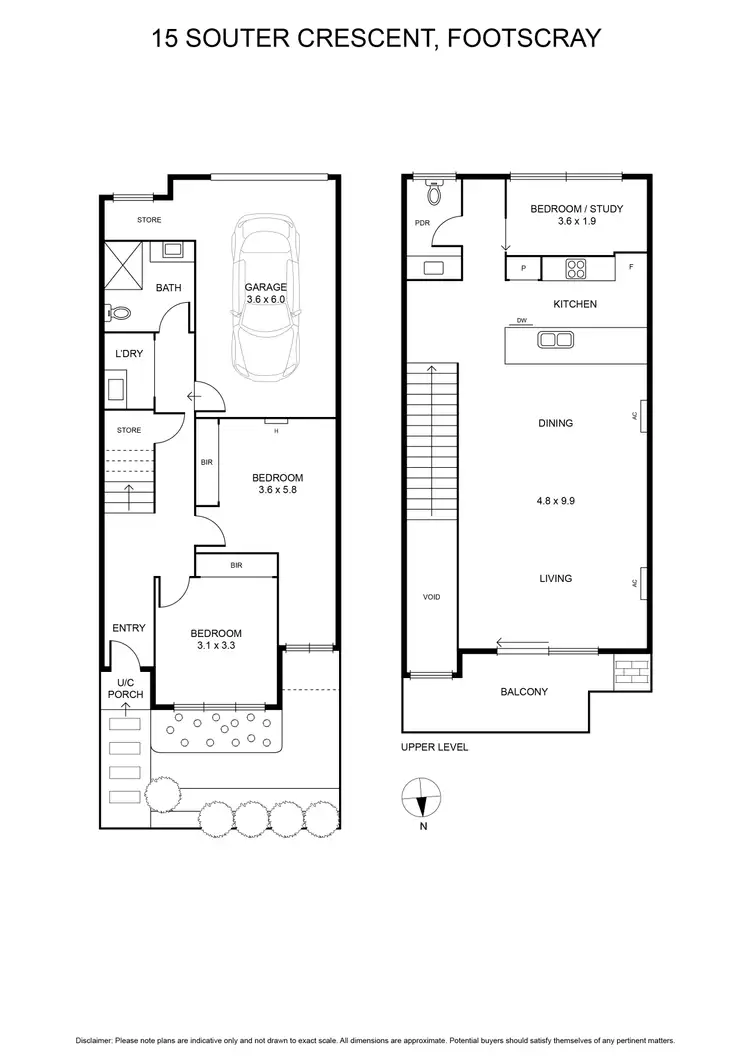 Floorplan of Homely townhouse listing, 15 Souter Crescent, Footscray VIC 3011