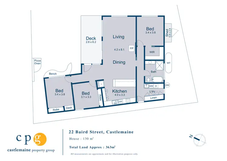 Floorplan of Homely house listing, 22 Baird Street, Castlemaine VIC 3450