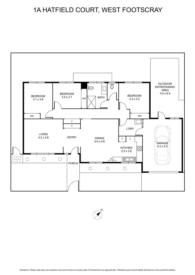 Floorplan of Homely house listing, 1A Hatfield Court, West Footscray VIC 3012