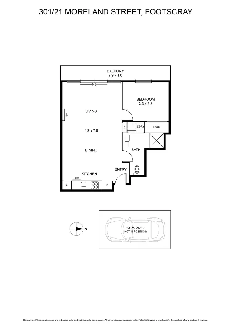 Floorplan of Homely apartment listing, 301/21 Moreland Street, Footscray VIC 3011