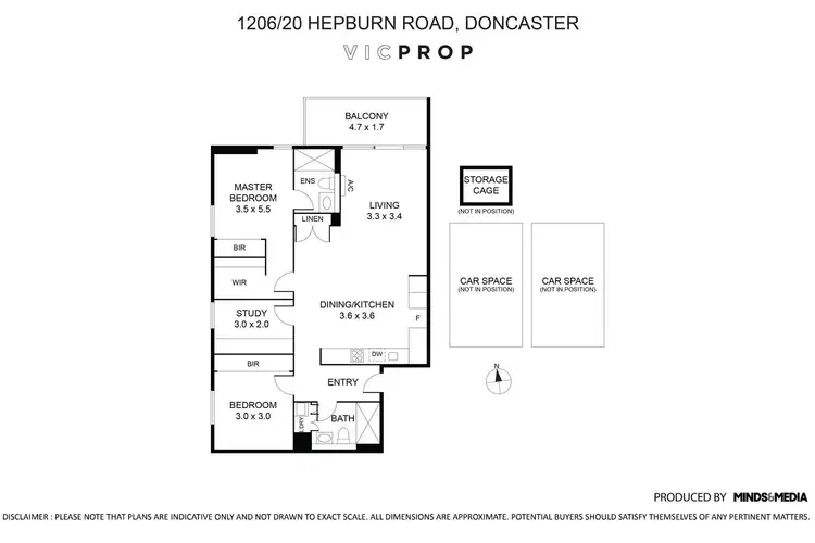 Floorplan of Homely apartment listing, 1206/20 Hepburn Road, Doncaster VIC 3108