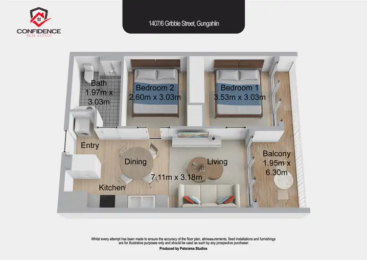 Floorplan of Homely apartment listing, 1407/6 Gribble Street, Gungahlin ACT 2912