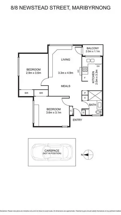 Floorplan of Homely unit listing, 8/8 Newstead Street, Maribyrnong VIC 3032