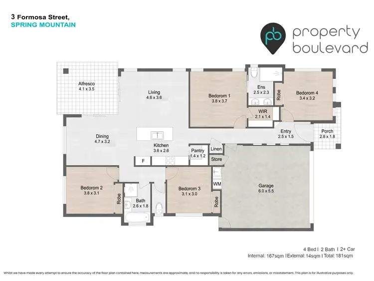 Floorplan of Homely house listing, 3 Formosa Street, Spring Mountain QLD 4300