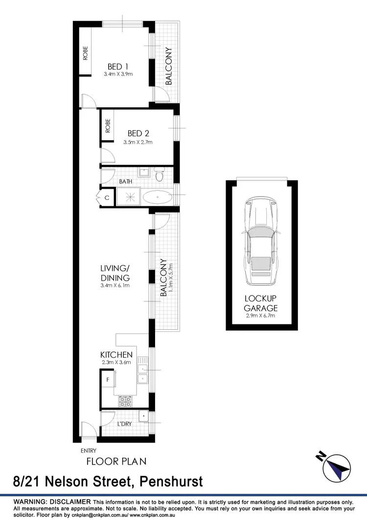 Floorplan of Homely unit listing, 8/21 Nelson Street, Penshurst NSW 2222