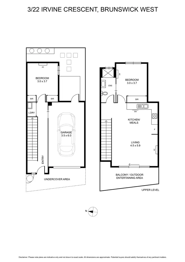 Floorplan of Homely townhouse listing, 3/22 Irvine Crescent, Brunswick West VIC 3055