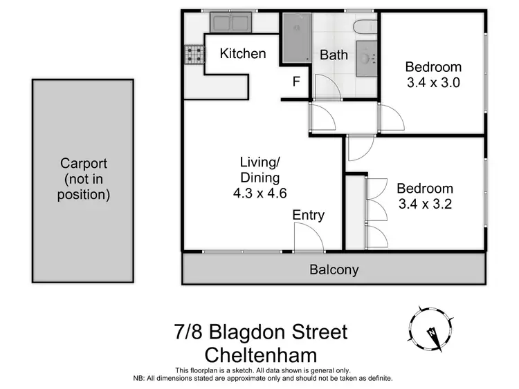 Floorplan of Homely apartment listing, 7/8 Blagdon Street, Cheltenham VIC 3192