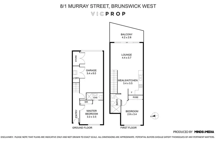 Floorplan of Homely townhouse listing, 8/1 Murray Street, Brunswick West VIC 3055