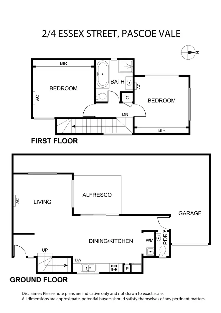 Floorplan of Homely townhouse listing, 2/4 Essex Street, Pascoe Vale VIC 3044