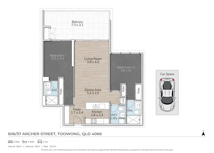 Floorplan of Homely unit listing, 506/37 Archer Street, Toowong QLD 4066
