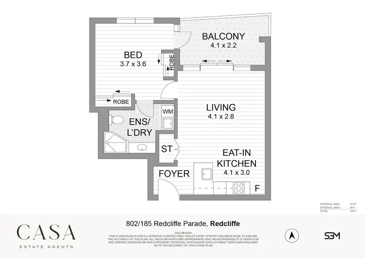 Floorplan of Homely apartment listing, 802/185 Redcliffe Parade, Redcliffe QLD 4020