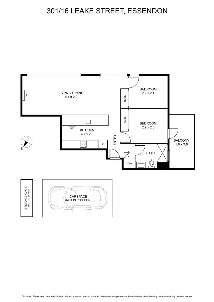 Floorplan of Homely apartment listing, 301/16 Leake Street, Essendon VIC 3040