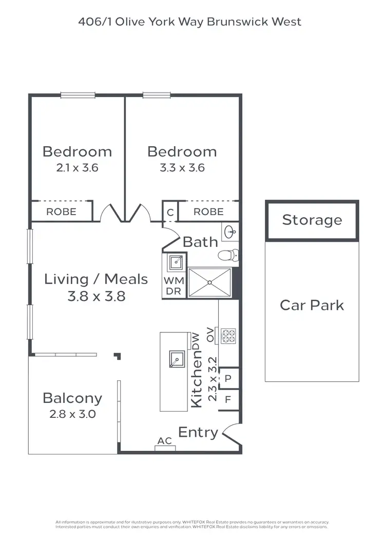 Floorplan of Homely apartment listing, 406/1 Olive York Way, Brunswick West VIC 3055