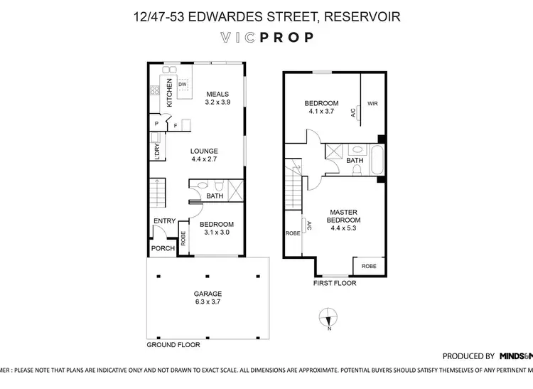 Floorplan of Homely townhouse listing, 12/47-53 Edwardes Street, Reservoir VIC 3073