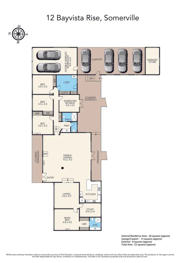 Floorplan of Homely rural property listing, 12 Bayvista Rise, Somerville VIC 3912