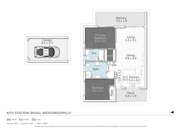 Floorplan of Homely unit listing, 6/111 Station Road, Indooroopilly QLD 4068