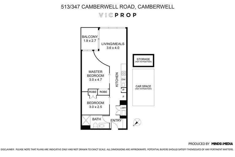 Floorplan of Homely apartment listing, 513/347 Camberwell Road, Camberwell VIC 3124
