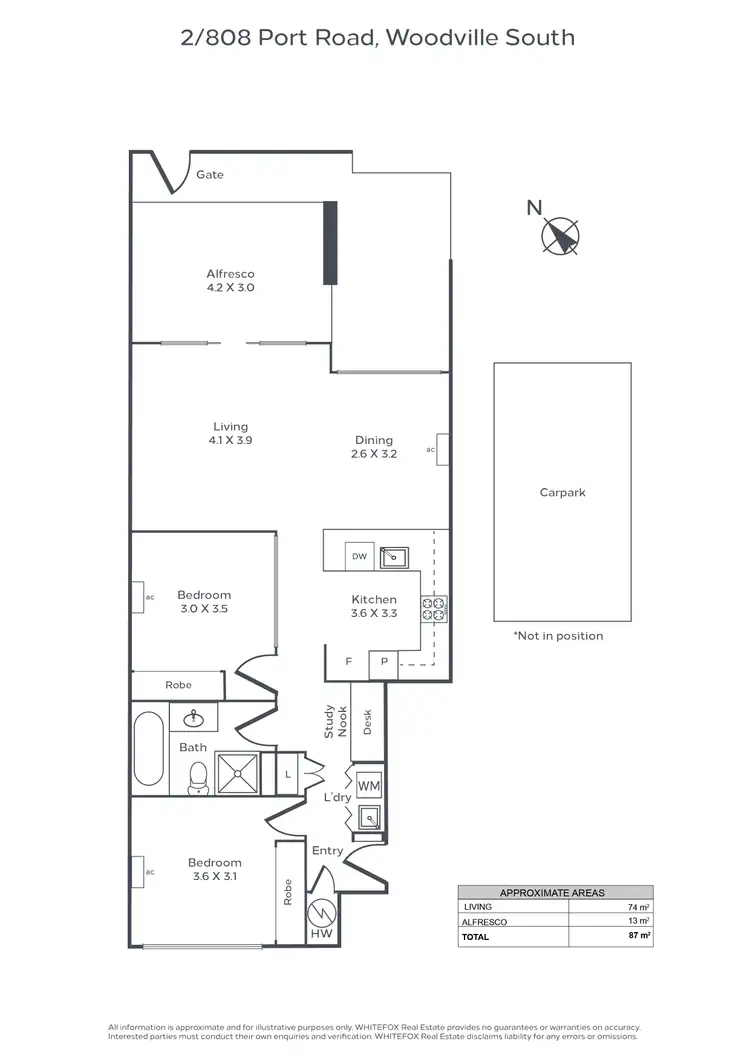 Floorplan of Homely unit listing, 2/808 Port Road, Woodville South SA 5011