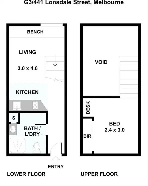 Floorplan of Homely apartment listing, G3/441 Lonsdale Street, Melbourne VIC 3000