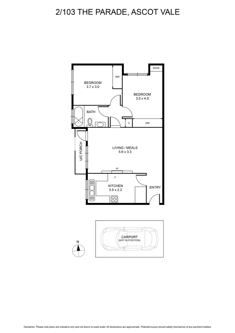Floorplan of Homely unit listing, 2/103 The Parade, Ascot Vale VIC 3032