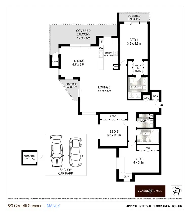 Floorplan of Homely apartment listing, 8/3 Cerretti Crescent, Manly NSW 2095