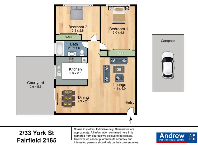 Floorplan of Homely unit listing, 2/33 York Street, Fairfield NSW 2165