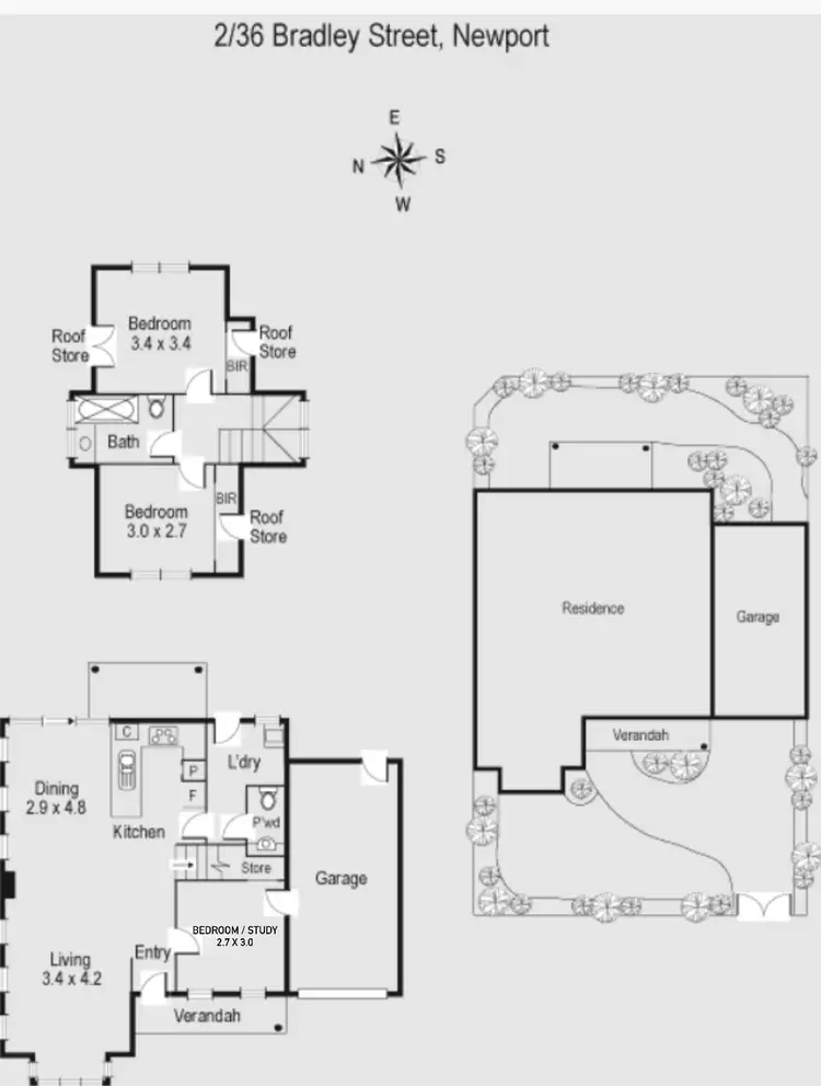 Floorplan of Homely townhouse listing, 2/36 Bradley Street, Newport VIC 3015