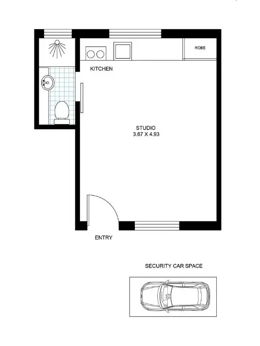 Floorplan of Homely studio listing, 46/595 Willoughby Road, Willoughby NSW 2068