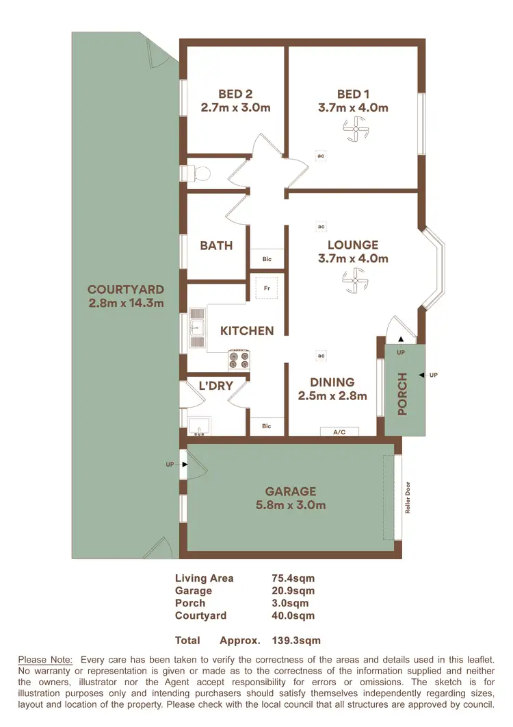Floorplan of Homely unit listing, 3/1 Russell Street, Glenelg North SA 5045