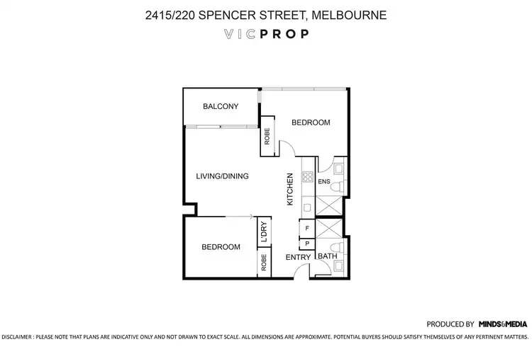 Floorplan of Homely apartment listing, 2415/220 Spencer Street, Melbourne VIC 3000