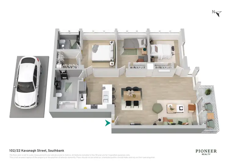 Floorplan of Homely apartment listing, 102/22 Kavanagh Street, Southbank VIC 3006
