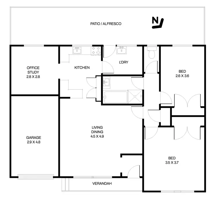 Floorplan of Homely unit listing, 1/6 Aringa Court, Ferntree Gully VIC 3156