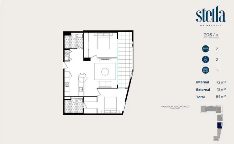 Floorplan of Homely apartment listing, 206/11 Dangar Street, Wickham NSW 2293