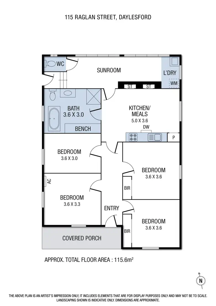 Floorplan of Homely house listing, 115 Raglan Street, Daylesford VIC 3460