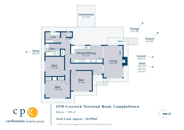Floorplan of Homely house listing, 1970 Creswick Newstead Road, Campbelltown VIC 3364