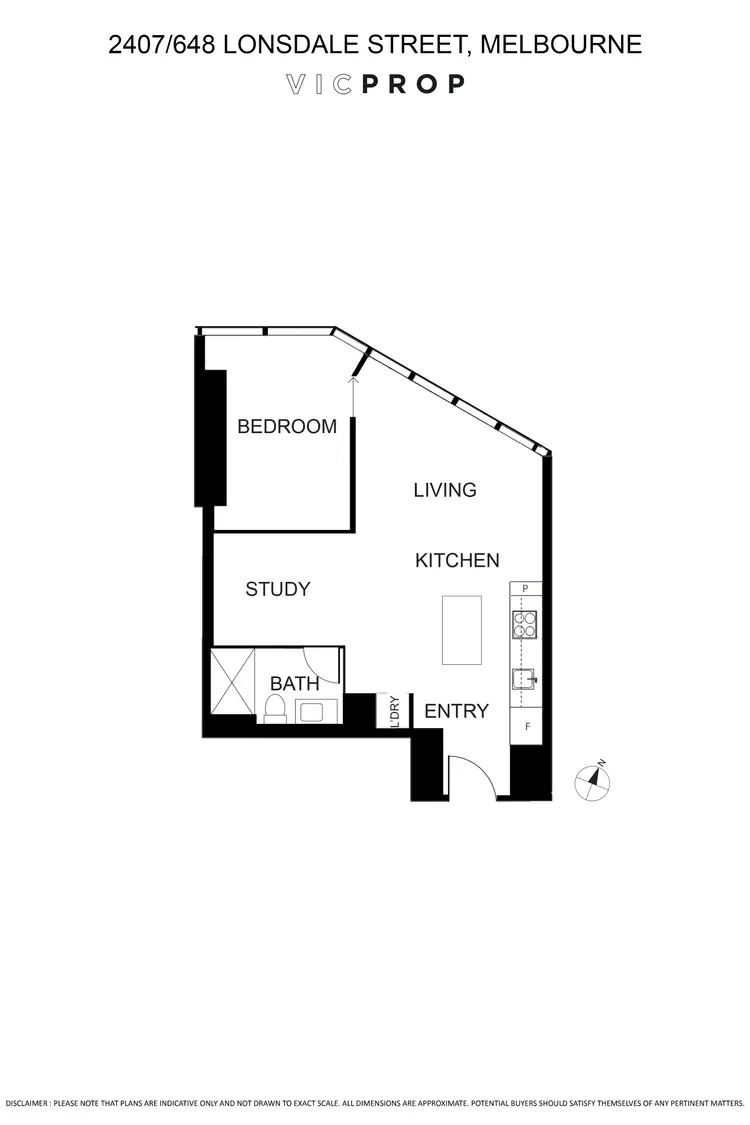 Floorplan of Homely apartment listing, 2407/648 Lonsdale Street, Melbourne VIC 3000