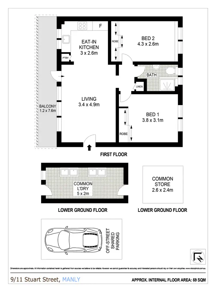 Floorplan of Homely apartment listing, 9/11 Stuart Street, Manly NSW 2095