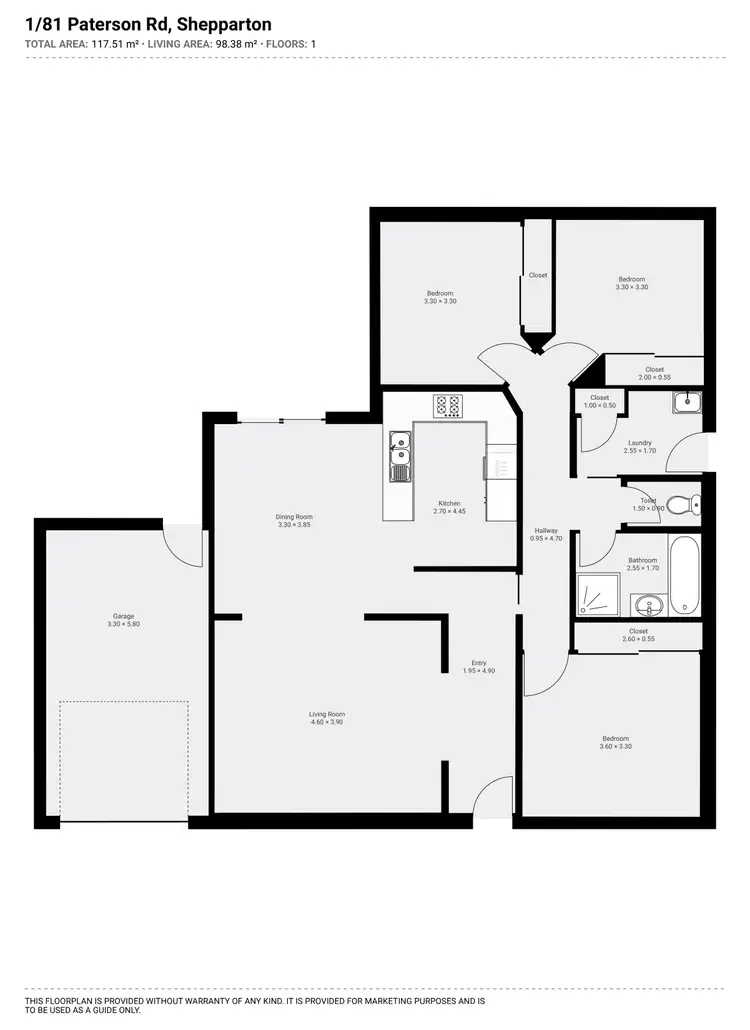 Floorplan of Homely townhouse listing, 1 & 2/81 Paterson Road, Shepparton VIC 3630