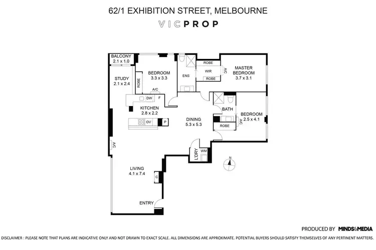 Floorplan of Homely apartment listing, 62/1 Exhibition Street, Melbourne VIC 3000