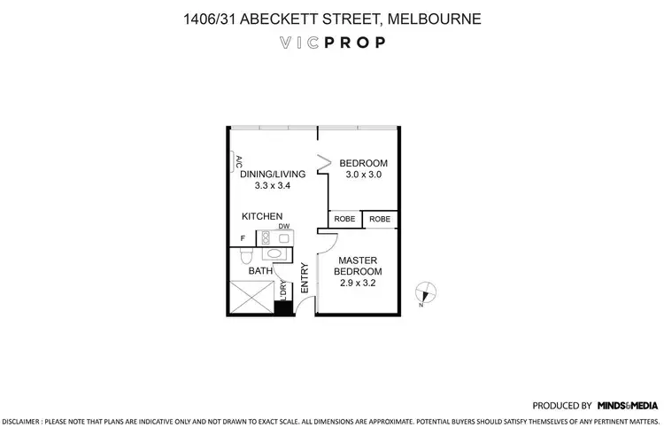 Floorplan of Homely apartment listing, 1406/31 Abeckett Street, Melbourne VIC 3000