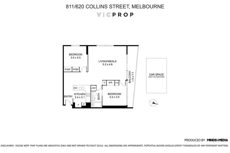 Floorplan of Homely apartment listing, 811/620 Collins Street, Melbourne VIC 3000