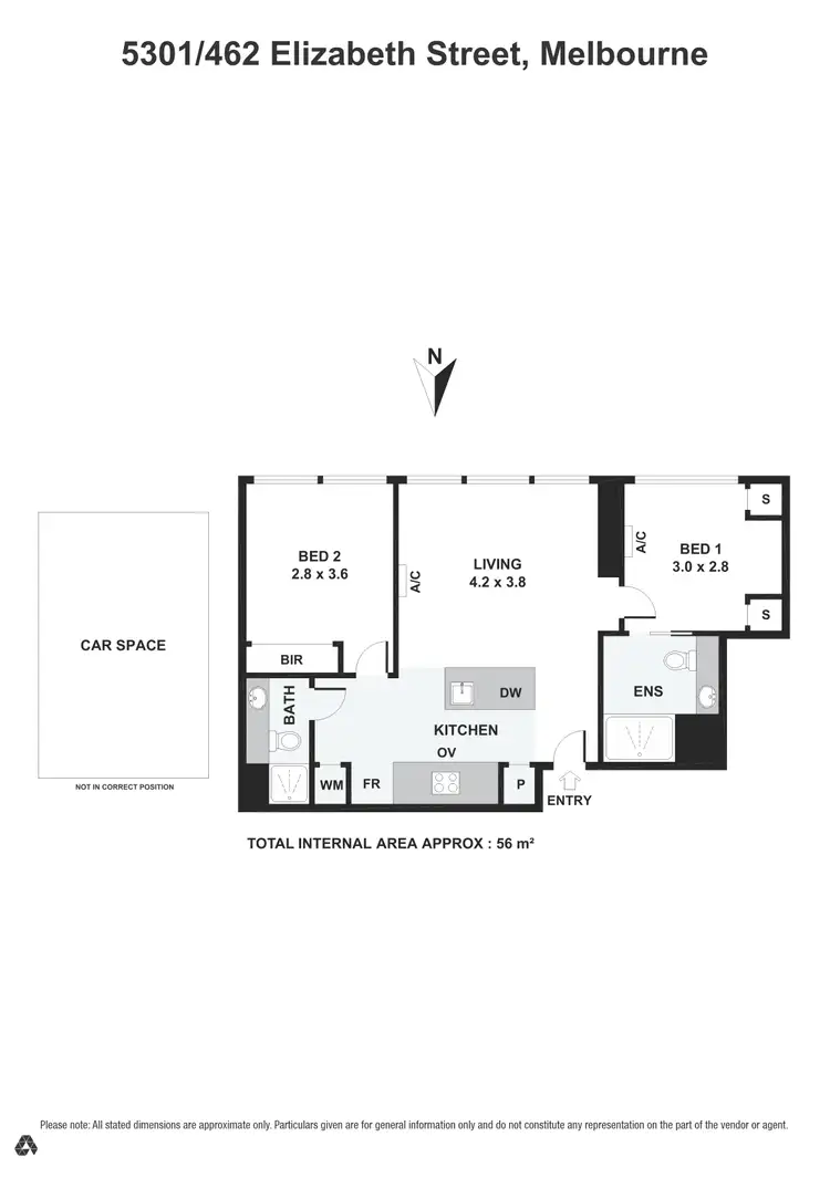 Floorplan of Homely apartment listing, 5301/462 Elizabeth Street, Melbourne VIC 3000