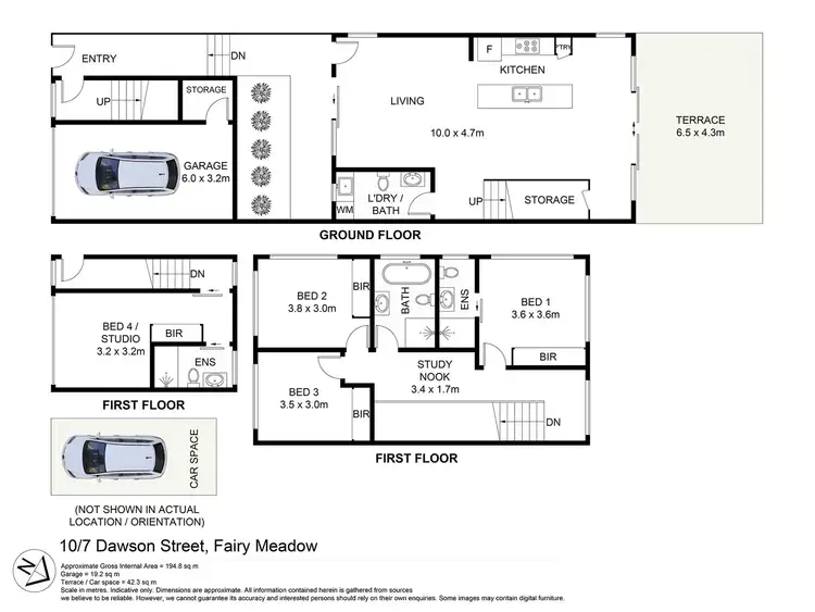 Floorplan of Homely townhouse listing, 13/7 Dawson Street, Fairy Meadow NSW 2519
