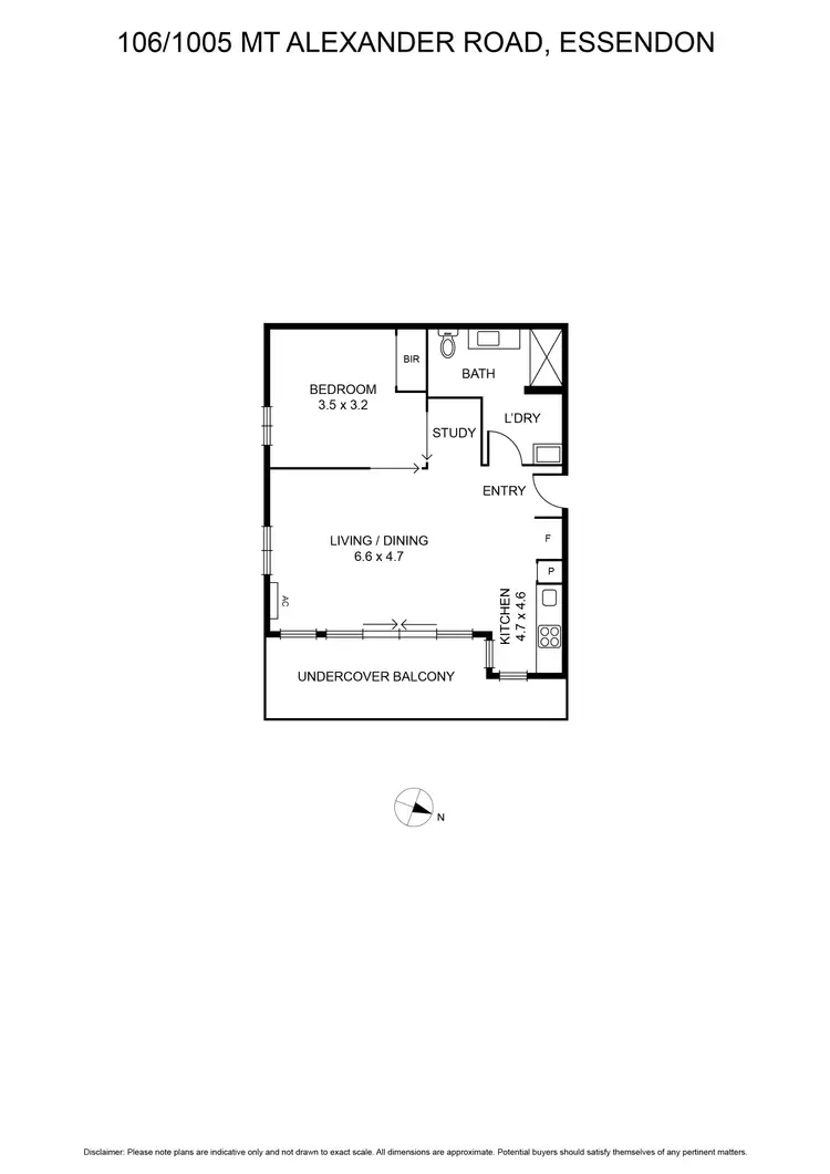 Floorplan of Homely apartment listing, 106/1005 Mt Alexander Road, Essendon VIC 3040