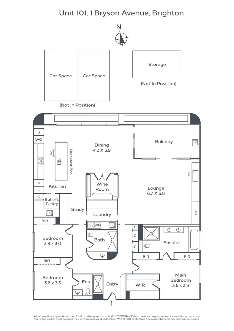 Floorplan of Homely apartment listing, 101/1 Bryson Avenue, Brighton VIC 3186