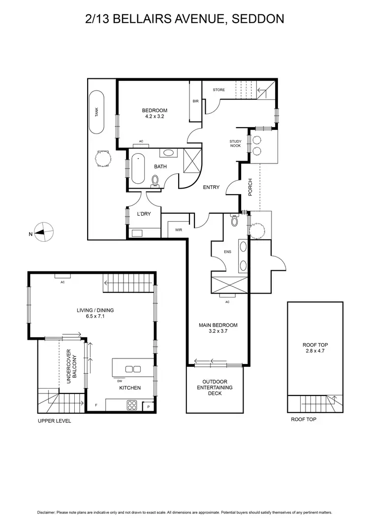 Floorplan of Homely townhouse listing, 2/13 Bellairs Avenue, Seddon VIC 3011
