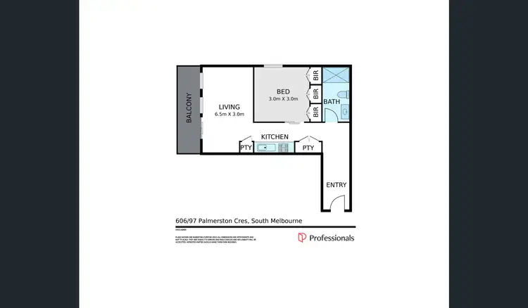 Floorplan of Homely apartment listing, 606/97 Palmerston Crescent, South Melbourne VIC 3205