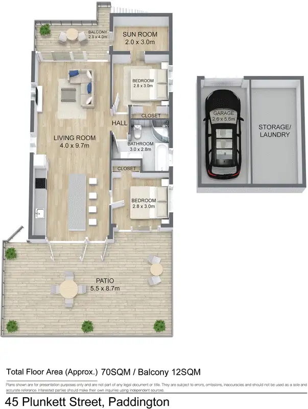 Floorplan of Homely house listing, 2/45 Plunkett Street, Paddington QLD 4064