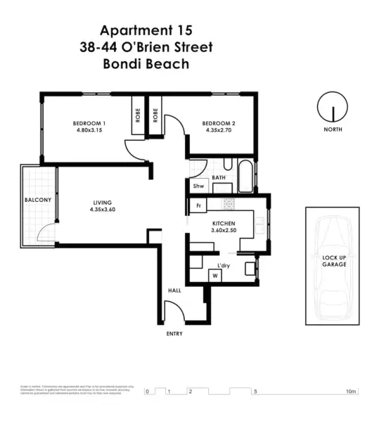 Floorplan of Homely apartment listing, 15/38-44 O'Brien Street, Bondi Beach NSW 2026